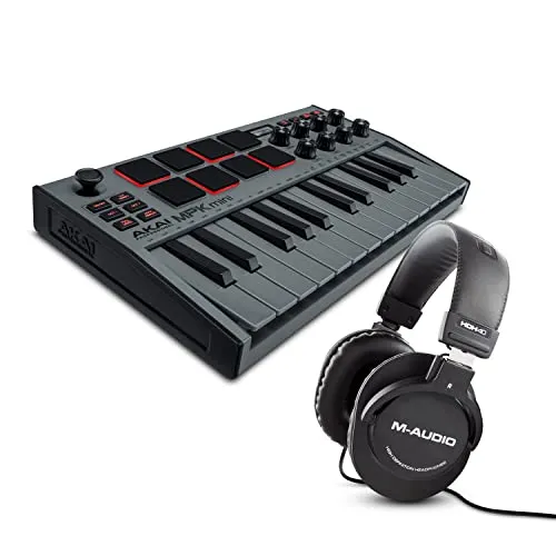 AKAI MPK Mini MK3 + Auriculares M-Audio HDH40 - Kit Controlador MIDI USB