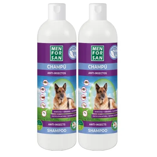 MENFORSAN Champô Anti-Insetos Natural para Cães com Margosa, Geraniol e Lavandino