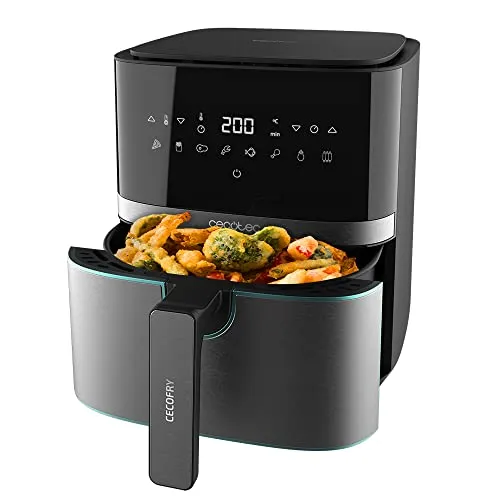 Cecotec Air Fryer Full InoxBlack 5500 Pro - Fritadeira de Ar 5,5L com 8 Programas