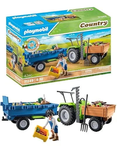 PLAYMOBIL Country 71249 - Trator com Reboque Agrícola para Crianças