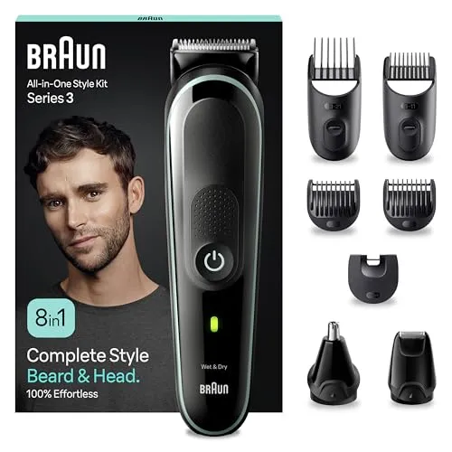 Braun Series 3 MGK3441 - Kit Aparador Multifunções 8 em 1 para Barba e Cabelo