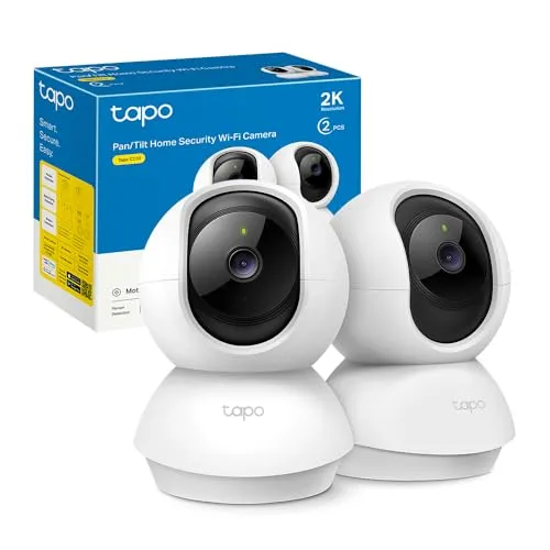 Tapo TP-Link C210 Pack 2 - Câmara Vigilância WiFi 2K com Rotação 360°