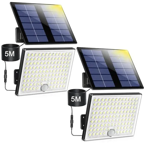 Realky Lâmpada Solar Exterior LED Dupla com Sensor de Movimento