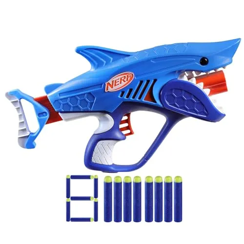 Nerf SHARKFIRE - Lançador de Dardos com Design de Tubarão