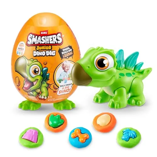 Smashers Junior Dino Dig Small Egg Stegosaurus - Kit Sensorial com Massa de Modelar