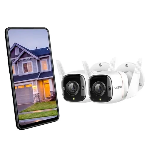 Tapo C310P2 - Câmara de Vigilância WiFi Exterior 3MP com Visão Noturna