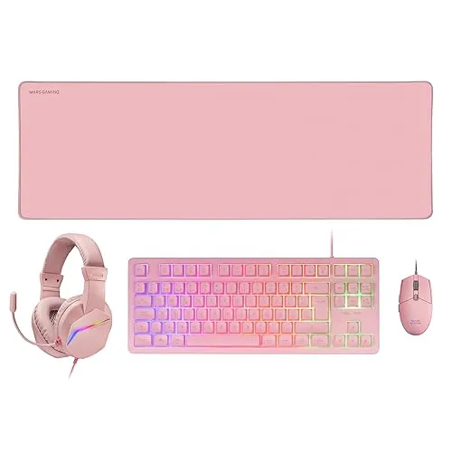 Mars Gaming MCP-RGB3 - Pack Gaming com Teclado TKL, Rato e Auscultadores RGB