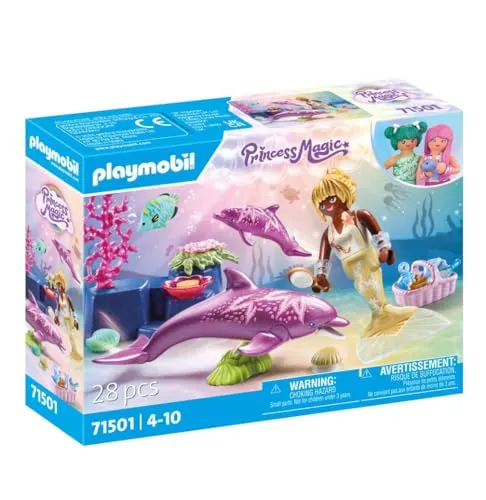 PLAYMOBIL Princess Magic 71501 - Sereia com Família de Golfinhos