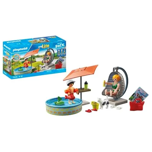 PLAYMOBIL 71476 Conjunto Mãe e Filho com Cadeira Suspensa e Piscina