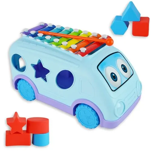 Little Star School Bus Xylophone - Autocarro Musical Educativo com Formas