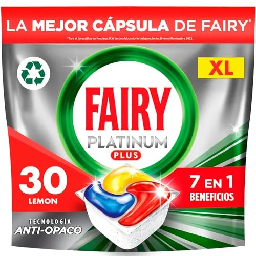 Fairy Platinum Plus Cápsulas para Máquina de Lavar Loiça - 30 Unidades Limão