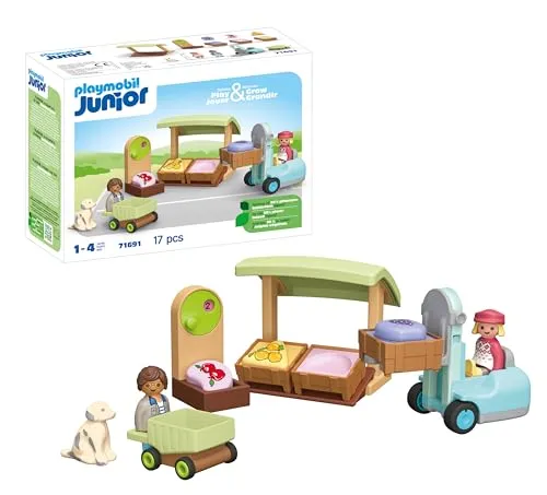 PLAYMOBIL Junior 71691 - Posto Ecológico com Empilhador para Crianças