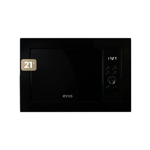 EVVO Mi30 Black - Micro-ondas de Encastrar 21L com Grelha 1000W