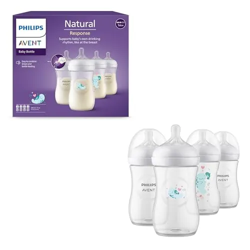 Philips Avent Natural Response SCY903/61 - Pack 4 Biberões 260ml com Tetinas T3