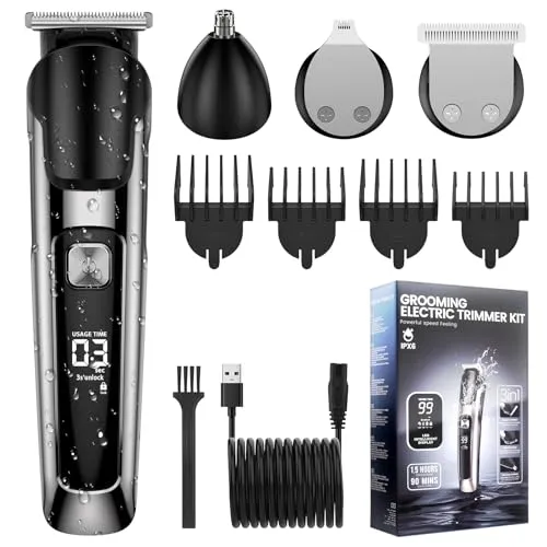 Vexloria Trimmer J01 - Aparador de Barba e Cabelo 3 em 1 com Carregamento USB