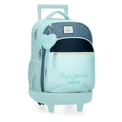 Mochila Pepe Jeans Dalma Compact 2 Wheels Infantil com Rodas Duplas