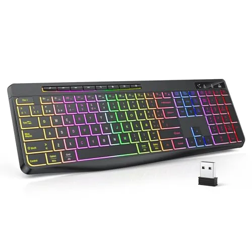 TECURS Teclado Gaming Sem Fios com Retroiluminação LED