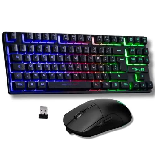 G-Lab Combo Oxygen EX - Teclado TKL e Rato Gaming Sem Fios RGB