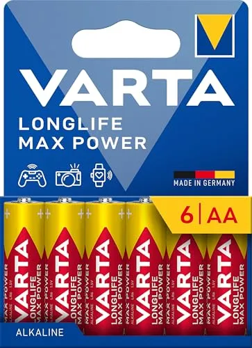 VARTA Longlife MAX Power - Pilhas Alcalinas AA 1,5V Pack 6 Unidades