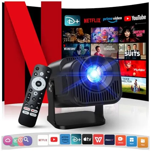 Projetor GM600 NTV com Netflix Integrado - Full HD 1080P com Suporte 4K