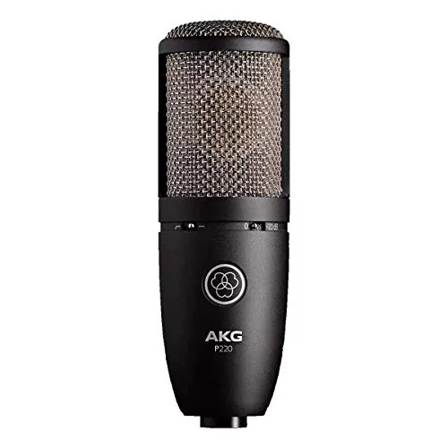 AKG P220 - Microfone Condensador Profissional de Estúdio com Diafragma de 1 Polegada