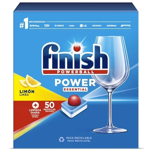 Finish Powerball Power Essential Pastilhas Máquina Lavar Loiça Limão 50un