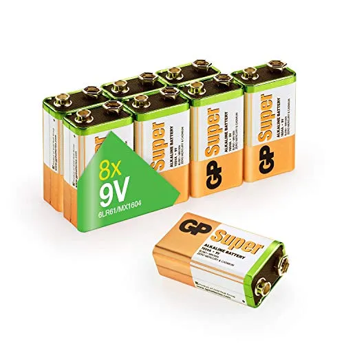 GP Pilhas Superalcalinas 9V 6LR61 Pack 8 Unidades