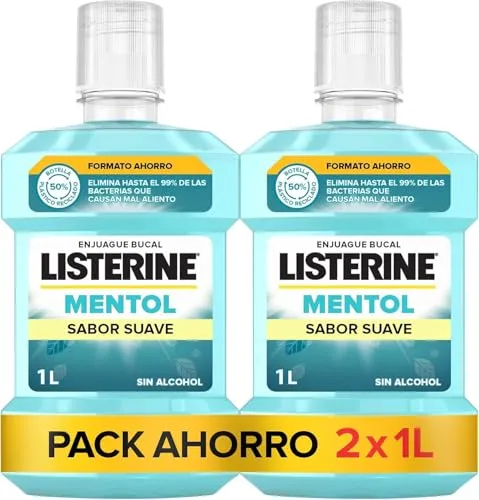 Listerine Mentol Suave Pack Duplo 2x1000ml - Elixir Bucal Sem Álcool