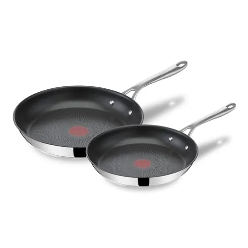 Tefal E304S244 Jamie Oliver - Conjunto de Frigideiras Antiaderentes em Aço Inox