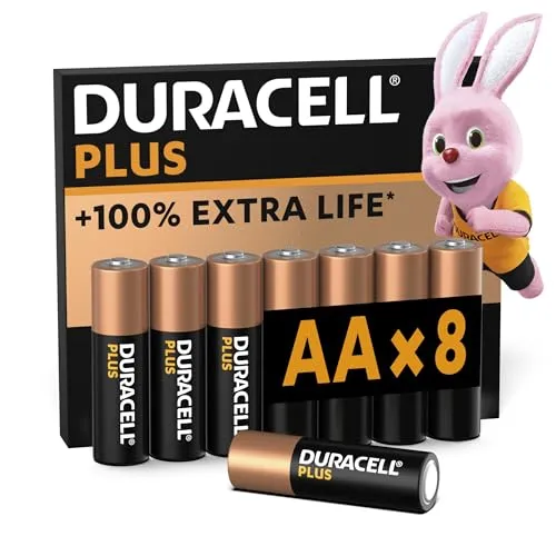 Duracell Plus AA Pilhas Alcalinas 1.5V Pack 8 Unidades