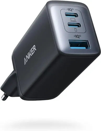 Anker 735 Nano II - Carregador USB-C 65W GaN Compacto com Carregamento Triplo