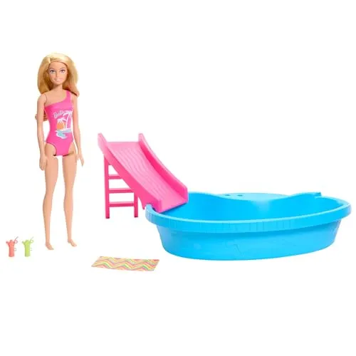 Barbie Pool Fun - Conjunto de Boneca com Piscina e Escorrega