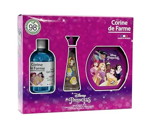 Coffret Princesas Disney - Conjunto EDT 30ml + Gel Banho + Caixa Lanche