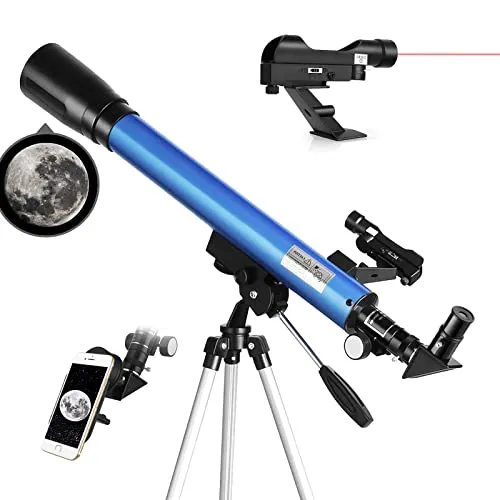 Telescópio Astronómico 50/600mm com Visor Vermelho e Adaptador para Telemóvel