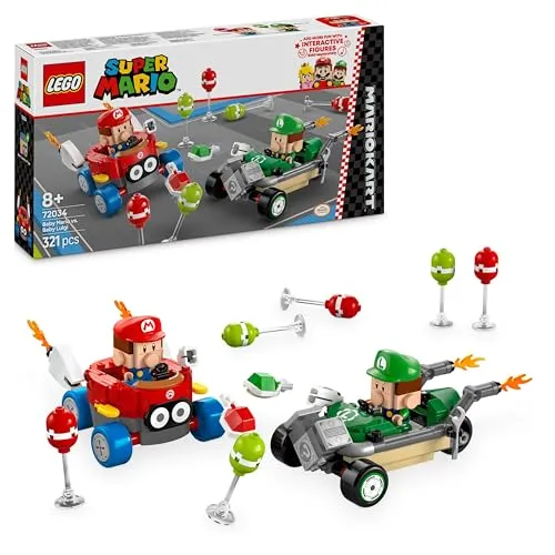 LEGO Super Mario: Mario Kart Baby Mario vs Baby Luigi - Set de Corridas