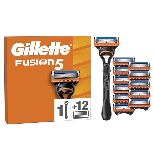 Gillette Fusion5 Máquina de Barbear com 12 Recargas e 5 Lâminas